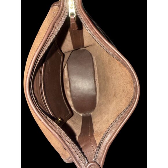 VTG Coach Fletcher Flap Shoulder Bag 4150 Mahogany Leather Brass 90s USA + Tag - Picture 10 of 11